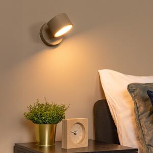 Lucide Gian LED zidna svjetiljka, taupe, širine 11 cm, metalna, prigušiva, Bež, Dnevni boravak/blagovaonica, Metal