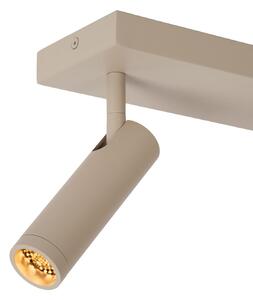Lucide Stropni reflektor Grado, duljine 25 cm, taupe boje, metal, 2 žarulje., prigušiva, Bež, Dnevni boravak/blagovaonica, Aluminij