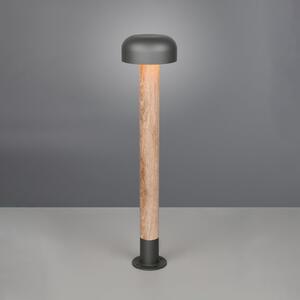 Trio Lighting FRASER svjetiljka za stazu, izgled drveta, visina 85 cm, metalna, IP54, prigušiva, Drvo, Aluminij