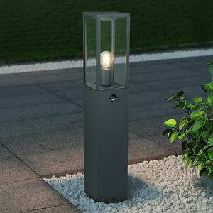 Trio Lighting GARONNE senzorska svjetiljka za stazu, antracit, visina 80 cm, metalna IP44, prigušiva, Crno, Aluminij