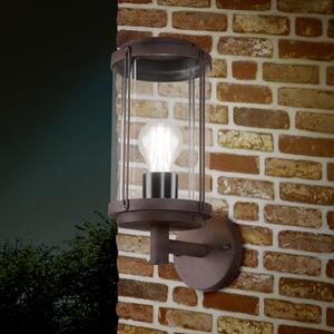 Trio Lighting Vanjska zidna svjetiljka TANARO, boje hrđe, visina 33 cm, metalna IP44, prigušiva, Smeđa / hrđa, Aluminij, Zid okrugli