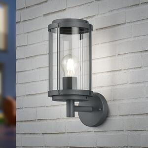 Trio Lighting Vanjska zidna svjetiljka TANARO, antracit, visina 33 cm, metal, IP44, prigušiva, Crno, Aluminij, Zid okrugli