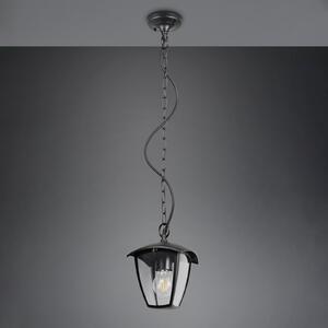 Trio Lighting VENTA vanjska viseća svjetiljka, crna, 17 x cm, metalna, IP44, prigušiva, Crno, Aluminij, fenjer