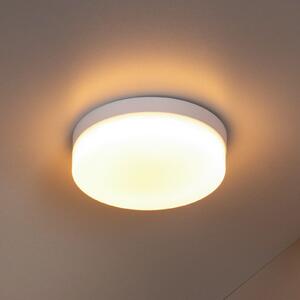 Lucide LED stropna svjetiljka za kupaonicu Biskit, bijela, Ø 23 cm, plastika, Bijela, kupaonica, Plastika