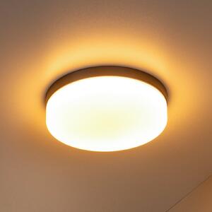 Lucide Biskit LED stropna svjetiljka za kupaonicu, crna, Ø 23 cm, plastika, Crno, kupaonica, Plastika