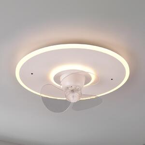 Reality Leuchten Nybro LED ventilator, bijeli, DC, tihi, Ø 50 cm, CCT, daljinski upravljač, prigušiva, Bijela, Dnevni boravak/blagovaonica, Metal