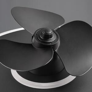 Reality Leuchten Nybro LED ventilator, crni, DC, tihi, 50 cm, CCT, daljinski upravljač, prigušiva, Crno, Dnevni boravak/blagovaonica, Metal