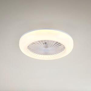 Reality Leuchten Mora LED ventilator, DC, tihi, Ø 45 cm, CCT, daljinski upravljač, prigušiva, Bijela, Dnevni boravak/blagovaonica, Plastika