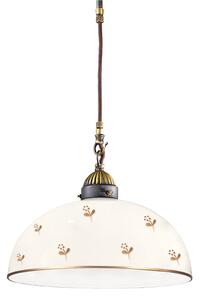 Austrolux KOLARZ Nonna viseća lampa Ø 30 cm, cvijet zlatne boje, glatki rub, prigušiva, Bijela, Dnevni boravak/blagovaonica, Staklo