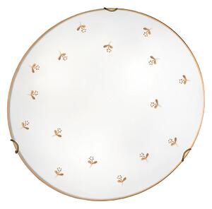 Austrolux KOLARZ Nonna zidna lampa, Ø 40 cm, cvijet zlatne boje, staklo, prigušiva, Bijela, Dnevni boravak/blagovaonica, Staklo