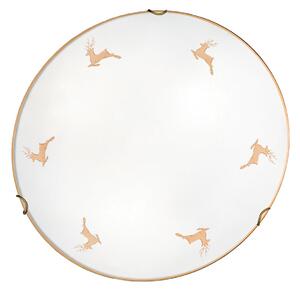 Austrolux KOLARZ Zidna lampa Nonna, Ø 40 cm, boja jelena zlata, staklo, prigušiva, Bijela, Dnevni boravak/blagovaonica, Staklo