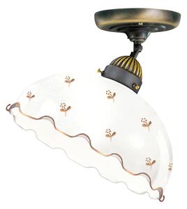 Austrolux KOLARZ stropna lampa Nonna Ø30cm cvijet zlatni rub valoviti, prigušiva, Bijela, Dnevni boravak/blagovaonica, Staklo