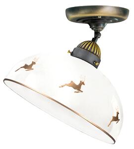Austrolux KOLARZ stropna lampa Nonna Ø 30cm jelen zlatne boje glatki rub, prigušiva, Bijela, Dnevni boravak/blagovaonica, Staklo