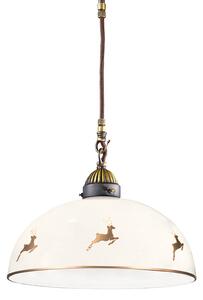 Austrolux KOLARZ viseća lampa Nonna Ø 30 cm jelen zlatne boje glatki rub, prigušiva, Bijela, Dnevni boravak/blagovaonica, Staklo
