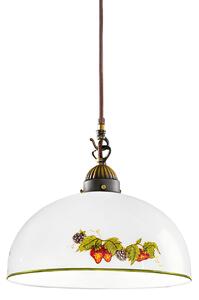 Austrolux KOLARZ viseća lampa Nonna, Ø 30 cm, jagode, glatki rub, prigušiva, Bijela, Dnevni boravak/blagovaonica, Staklo