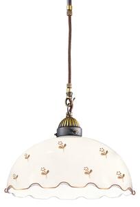 Austrolux KOLARZ Nonna viseća lampa Ø 30 cm, cvijet zlatne boje s valovitim rubom, prigušiva, Bijela, Dnevni boravak/blagovaonica, Staklo