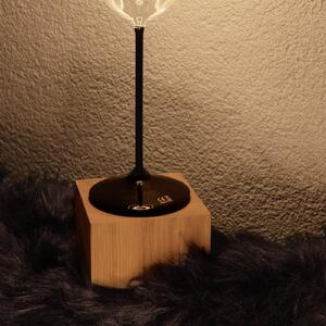 SEGULA Ugodna stolna lampa, uljeni hrast, oblik kocke, E27, Drvo, Dnevni boravak/blagovaonica, Drvo