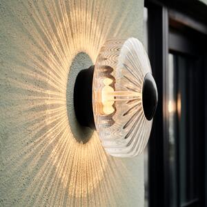 DESIGN BY US LED vanjska zidna svjetiljka New Wave Optic, staklo, Ø 26 cm, IP65, Providna, Aluminij