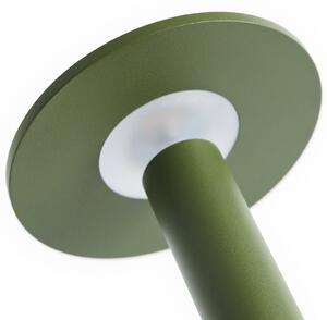 HAY LED punjiva stolna lampa HOST PORTABLE, maslinasto zelena, 22 cm, IP44, prigušiva, Zelena, Dnevni boravak/blagovaonica, Aluminij