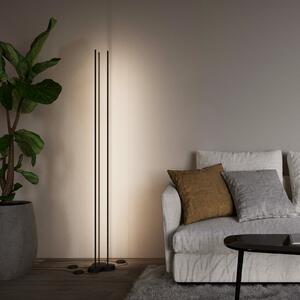 Wever & Ducré Lighting WEVER DUCRÉ LED podna lampa Finlin crna 2700 K s prigušivačem, prigušiva, Crno, Dnevni boravak/blagovaonica, Aluminij