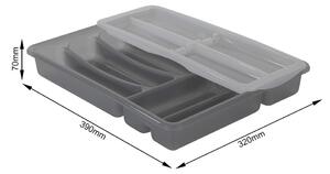 Siva plastična komoda za ladicu 39 x 32 cm Basic Plus - Rotho