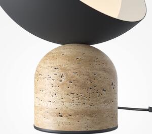 Maytoni Tavo stolna lampa, crna, kamen/staklo, visina 33 cm, Bež, spavaća soba, Staklo