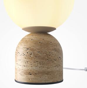 Maytoni Tavo stolna lampa, bež, kamen/staklo, visina 25 cm, Bež, spavaća soba, Staklo