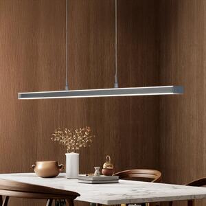 FISCHER & HONSEL Valeno LED viseća svjetiljka, siva, duljina 115 cm, CCT, dodirni prigušivač, prigušiva, Sivo, Dnevni boravak/blagovaonica, Metal