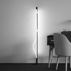 Maytoni LED podna lampa Tau, crna, aluminij, visina 150 cm, Crno, Dnevni boravak/blagovaonica, Aluminij