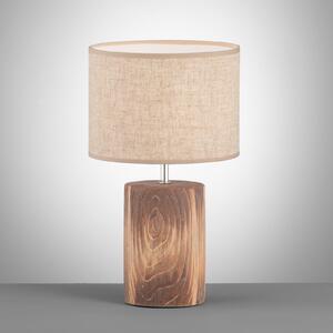 FISCHER & HONSEL Stolna lampa Malik, boje pijeska, lanena tkanina, visina 43 cm, grlo E27, Bež, Dnevni boravak/blagovaonica, Tkanina / tekstil