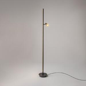 Maytoni LED podna lampa tanka, crna, aluminijska, visina 155 cm, prigušljiva, prigušiva, Crno, Dnevni boravak/blagovaonica, Aluminij