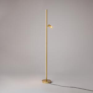 Maytoni LED podna lampa Tanka, mesingana, aluminijska, visina 155 cm,, prigušiva, Zlato / mjed, Dnevni boravak/blagovaonica, Aluminij