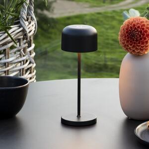 Konstsmide LED punjiva stolna lampa Lille, visina 20 cm, crna, IP54, USB, prigušiva, Crno, Dnevni boravak/blagovaonica, Aluminij