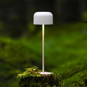 Konstsmide Lille LED punjiva stolna lampa, visina 36 cm, bijela, IP54, USB, prigušiva, Bijela, Dnevni boravak/blagovaonica, Aluminij