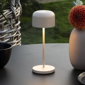 Konstsmide Lille LED punjiva stolna lampa, visina 20 cm, boja pijeska, IP54, USB, prigušiva, Bež, Dnevni boravak/blagovaonica, Aluminij
