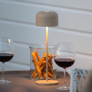 Konstsmide Lille LED punjiva stolna lampa, visina 36 cm, boja pijeska, IP54, USB, prigušiva, Bež, Dnevni boravak/blagovaonica, Aluminij