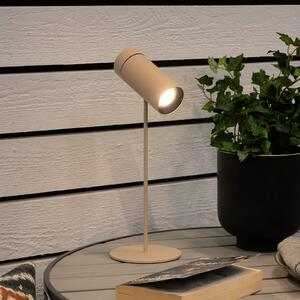 Konstsmide LED punjiva stolna lampa Multi, boje pijeska, visina 30 cm, IP54, prigušiva, Bež, Dnevni boravak/blagovaonica, Aluminij