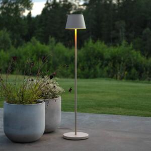 Konstsmide Pomezia LED punjiva podna lampa, boje pijeska, 124 cm, IP54, USB, prigušiva, Bež, Dnevni boravak/blagovaonica, Aluminij