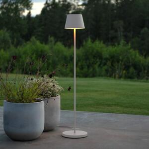 Konstsmide Pomezia LED punjiva podna lampa, bijela, 124 cm, IP54, USB, prigušiva, Bijela, Dnevni boravak/blagovaonica, Aluminij