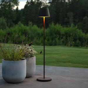 Konstsmide Pomezia LED punjiva podna lampa, crna, 124 cm, IP54, USB, prigušiva, Crno, Dnevni boravak/blagovaonica, Aluminij