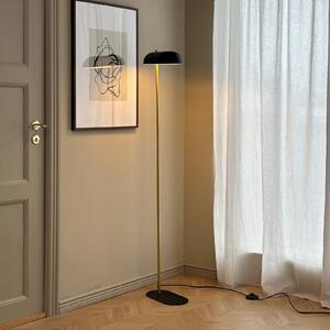 Dyberg Larsen podna lampa Arch, crna/mesing, 143 cm, Crno, Dnevni boravak/blagovaonica, Metal