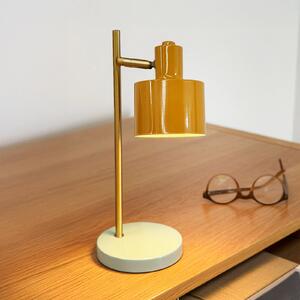 Dyberg Larsen LED punjiva stolna lampa Ocean Mini, curry/tirkizna, prigušiva, Žuta, Dnevni boravak/blagovaonica, Metal