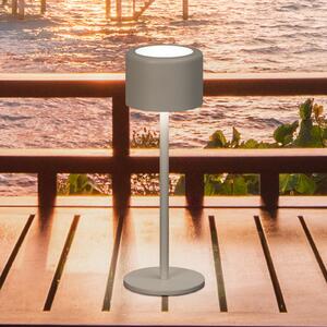 FH Lighting Juna LED punjiva stolna lampa, sivo-smeđa, visina 25 cm, metalna, IP54, prigušiva, Smeđa / hrđa, Metal