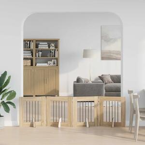 Preklopna vrata za pse s postoljem 4 kom. Hrast sonoma 241 cm - Hrast sonoma 60 x 60 cm 4