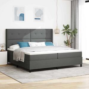 Box spring krevet Tamno siva 200 x 200 cm tkanina - Tamno siva 200 x 200 cm Prošiveno gumbima