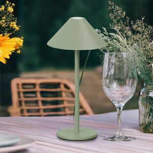 FH Lighting Prato LED punjiva stolna lampa, kaduljasto zelena, visina 25 cm, metalna, IP54, prigušiva, Zelena, Metal