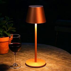 FH Lighting Viletto LED stolna lampa na baterije, boje hrđe, visina 36 cm, IP54, prigušiva, Smeđa / hrđa, Metal