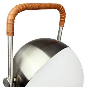 Dyberg Larsen LED punjiva stolna lampa Mova, smeđa, IP44, prigušiva, Krom, Dnevni boravak/blagovaonica, Metal