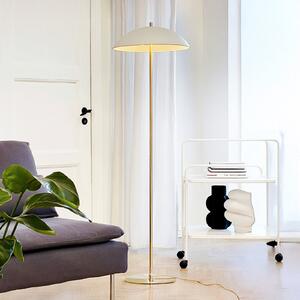Dyberg Larsen Globe podna lampa, visina 150 cm, bež/mesing, Zlato / mjed, Dnevni boravak/blagovaonica, Metal