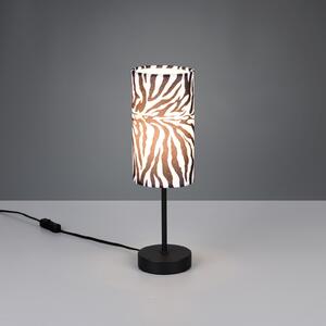 Reality Leuchten Stolna lampa Zebara, crno-bijela, visina 37 cm, metalna, Crno, Dnevni boravak/blagovaonica, Metal